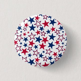Macaron Rond 2,50 Cm Red Blue White Stars Patriotic American Flag Clas