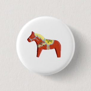Macaron Rond 2,50 Cm Red Dala Horse # 8 pin