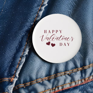 Macaron Rond 2,50 Cm Red Glitter Happy Valentine's Day Hearts