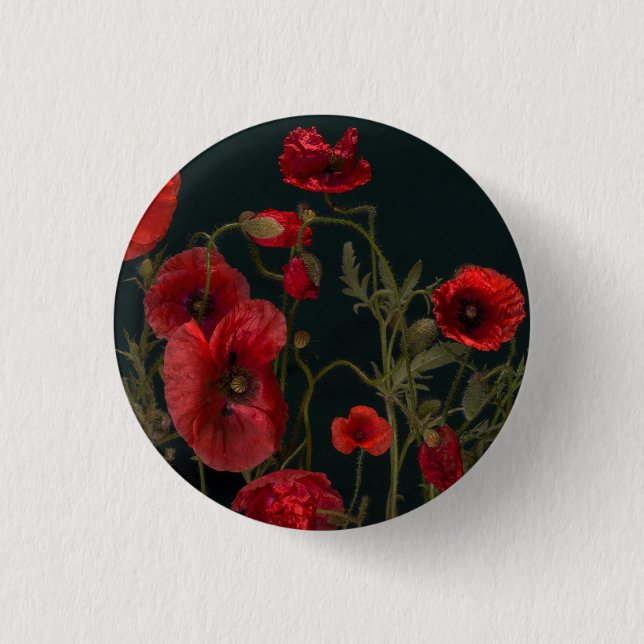 Macaron Rond 2,50 Cm Red Poppies (Devant)