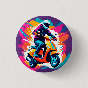 Macaron Rond 2,50 Cm Représentation artistique colorée d'une personne à