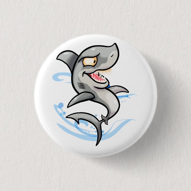 Macaron Rond 2,50 Cm Requin caricature cool (Devant)