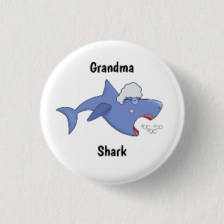 Macaron Rond 2,50 Cm Requin de grand-maman, requin de bébé, doo de doo,