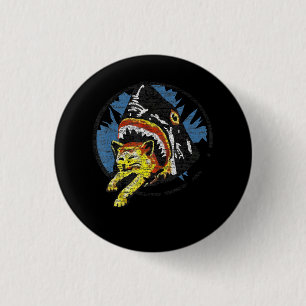 Macaron Rond 2,50 Cm Requin Manger Un Chat Drôle Cadeaux De Requin