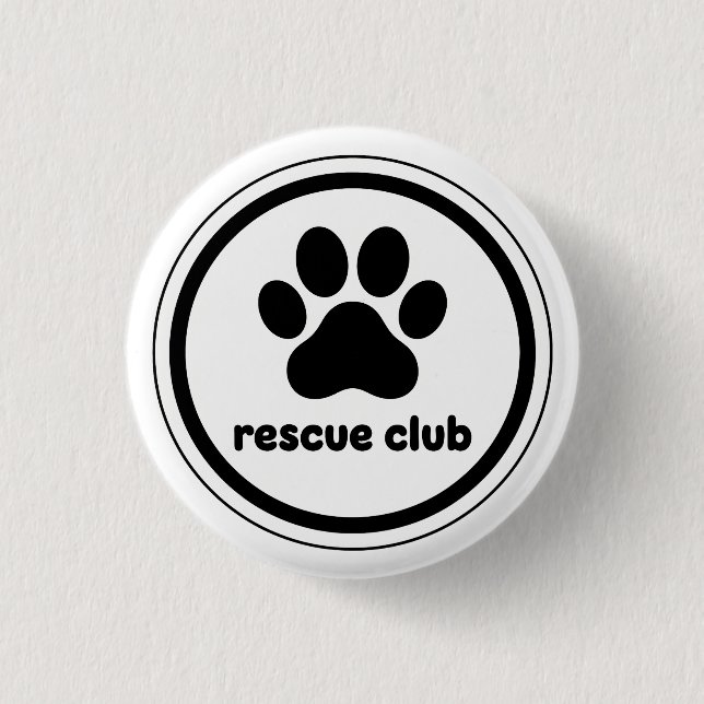 Macaron Rond 2,50 Cm Rescue Club – United by Paws (Devant)
