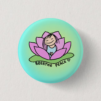 Macaron Rond 2,50 Cm Respire la paix Lotus Pin