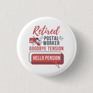 Macaron Rond 2,50 Cm Retired Postal Worker Funny Mailman Retirement