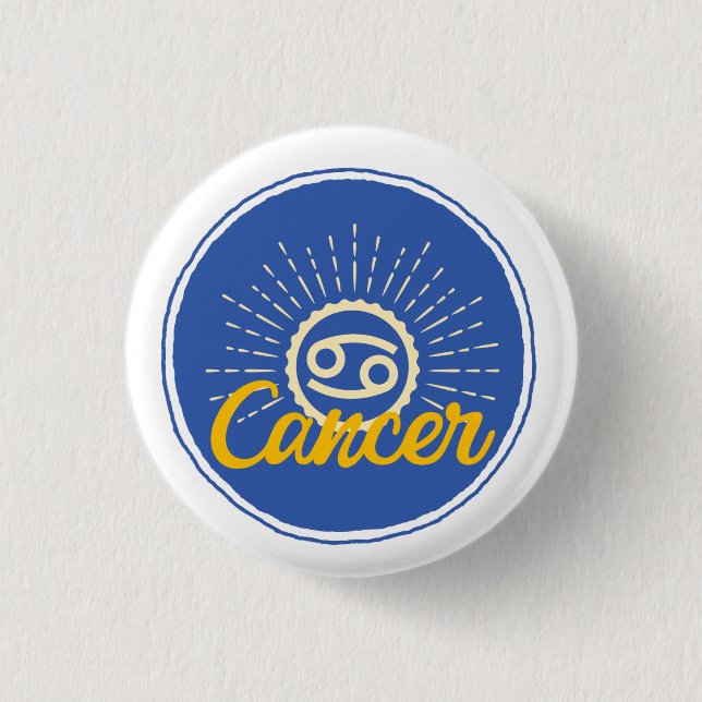 Macaron Rond 2,50 Cm Rétro Cancer Zodiac Sign (Devant)