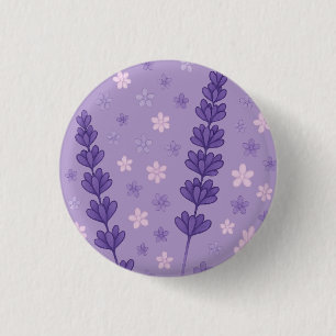 Macaron Rond 2,50 Cm Rêves de lavande - Élégant Pat Floral Purple & Ros