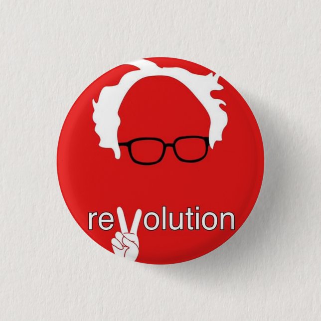 Macaron Rond 2,50 Cm Révolution Bernie Sanders 2016 (Devant)