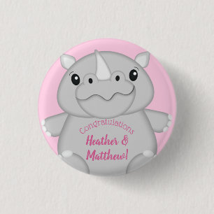 Macaron Rond 2,50 Cm Rhino Baby shower rose