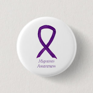 Macaron Rond 2,50 Cm Ribbon de sensibilisation à la migraine