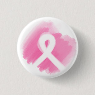 Macaron Rond 2,50 Cm Ribbon de sensibilisation au cancer du sein Aquare