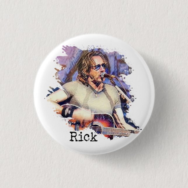 Macaron Rond 2,50 Cm Rick Springfield in Concert (Devant)