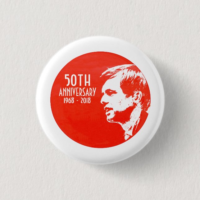 Macaron Rond 2,50 Cm Robert F. Kennedy : 50e anniversaire (Devant)