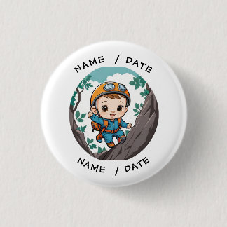 Macaron Rond 2,50 Cm Rock Climber Outdoor Adventure Baby Boy