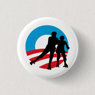 Macaron Rond 2,50 Cm Rollergirls 4 OBAMA bouton de 1-1/4"