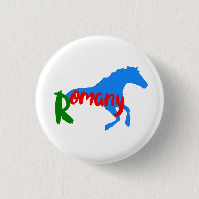 Macaron Rond 2,50 Cm Romany Gypsy horse Button (Devant)