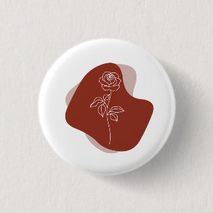 Macaron Rond 2,50 Cm Rose Bohème Abstraite Minimaliste