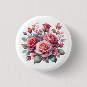 Macaron Rond 2,50 Cm Rose Bouquet Floral Design-62101