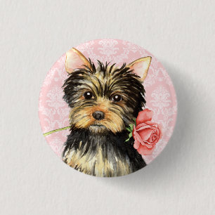 Macaron Rond 2,50 Cm Rose de Valentine Yorkie