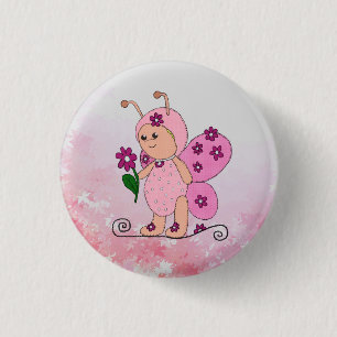 Macaron Rond 2,50 Cm Rose du papillon
