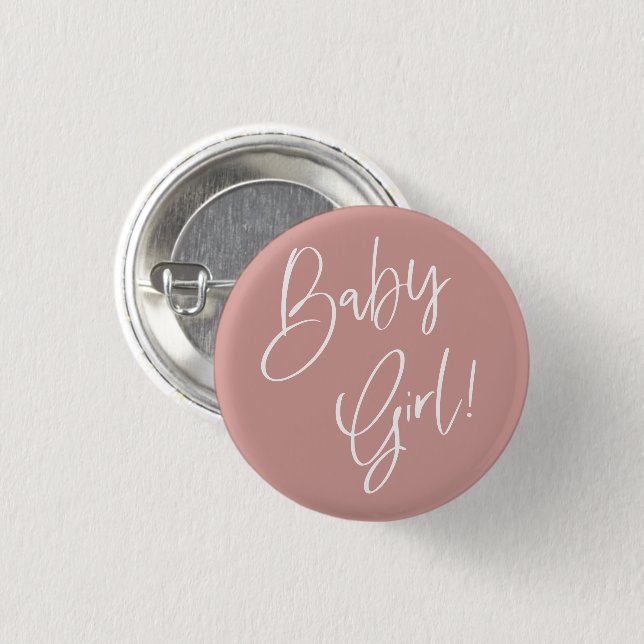 Macaron Rond 2,50 Cm Rose Dusty / Rose Bohemian Baby Girl shower (Devant & derrière)