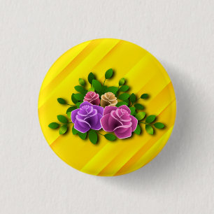 Macaron Rond 2,50 Cm Rose Flowers