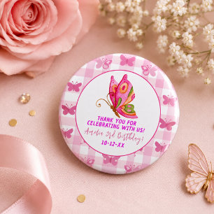 Macaron Rond 2,50 Cm Rose gold violet élégant papillon fille anniversai