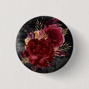 Macaron Rond 2,50 Cm Rose gothique d'automne   Bouton