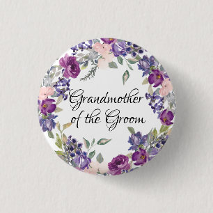 Macaron Rond 2,50 Cm Rose rose et violet Floral Grand-mère de la chambr