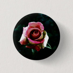 Macaron Rond 2,50 Cm Rose rouge peinte à l'huile