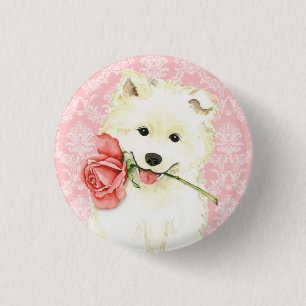 Macaron Rond 2,50 Cm Rose Valentine Samoyed