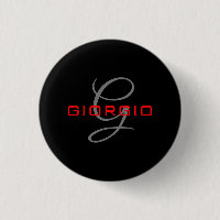 Rouge noir Votre nom Monogramme initial Moderne