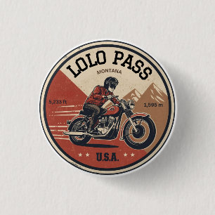 Macaron Rond 2,50 Cm route de Lolo Pass Oregon voyage à moto