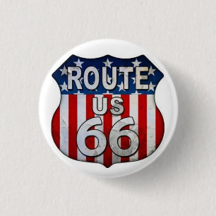 MACARON ROND 2,50 CM *ROUTE LÉGENDAIRE 66 BADGE/BOUTON*