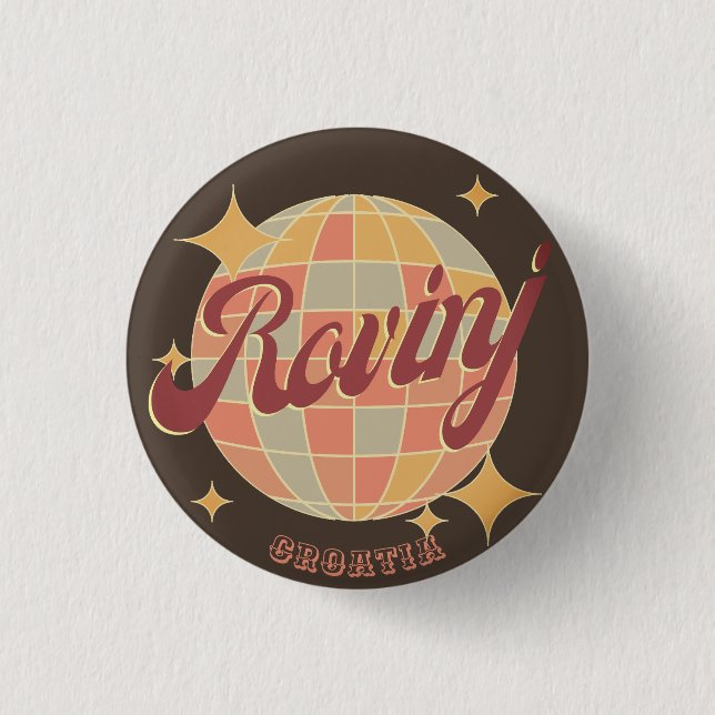 Macaron Rond 2,50 Cm Rovinj Croatie Hrvatska Retro Souvenir cadeau (Devant)