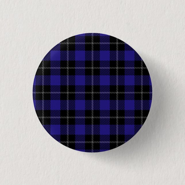 Macaron Rond 2,50 Cm Royal Blue Black Plaid (Devant)