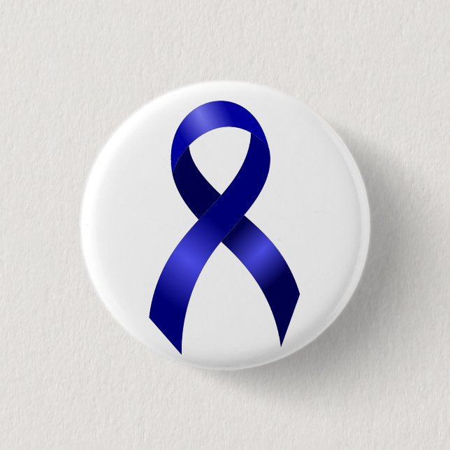 Macaron Rond 2,50 Cm Ruban bleu de cancer du colon (Devant)
