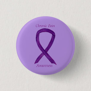 Macaron Rond 2,50 Cm Ruban de sensibilisation à la douleur chronique