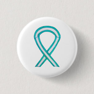 Macaron Rond 2,50 Cm Ruban de sensibilisation au cancer du col utérin