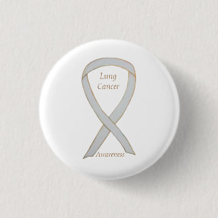 Macaron Rond 2,50 Cm Ruban de sensibilisation au cancer du poumon Éping