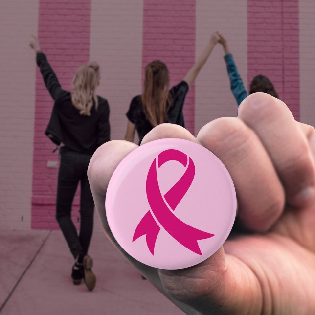 Macaron Rond 2,50 Cm Ruban de sensibilisation au cancer du sein (Créateur téléchargé)