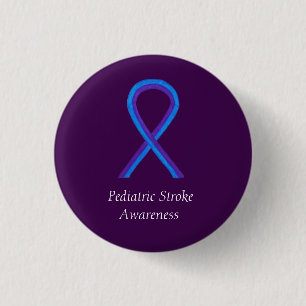 Macaron Rond 2,50 Cm Ruban de sensibilisation aux accidents vasculaires