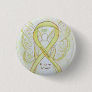Macaron Rond 2,50 Cm Ruban de sensibilisation aux prisonniers de guerre