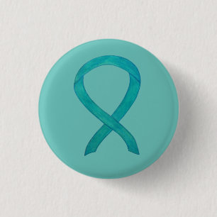 Macaron Rond 2,50 Cm Ruban de sensibilisation turquoise Peinture d'ordi