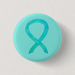 Macaron Rond 2,50 Cm Ruban de sensibilisation turquoise Peinture d'ordi