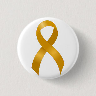 Macaron Rond 2,50 Cm Ruban d'or de Cancer d'enfance