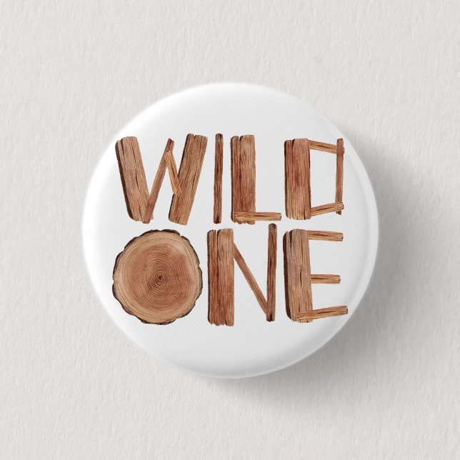 Macaron Rond 2,50 Cm Rustic Wild One Bois 1er Anniversaire (Devant)