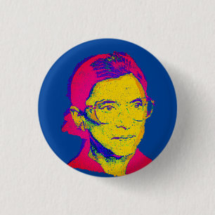 Macaron Rond 2,50 Cm Ruth Bader Ginsburg 1983, Pop Art Portrait